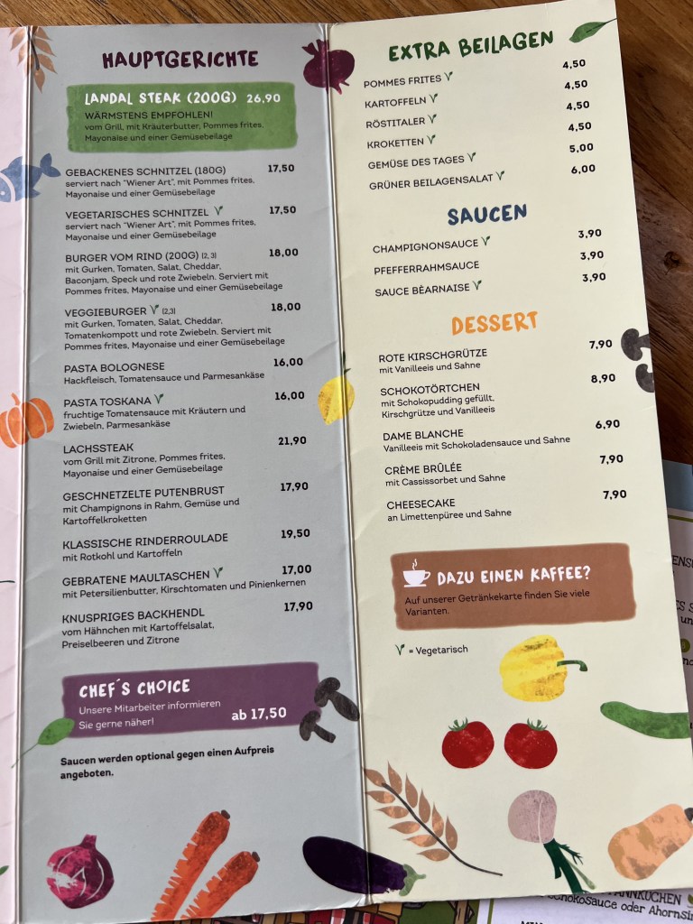 Landal Sonnenberg Speisekarte Kinder